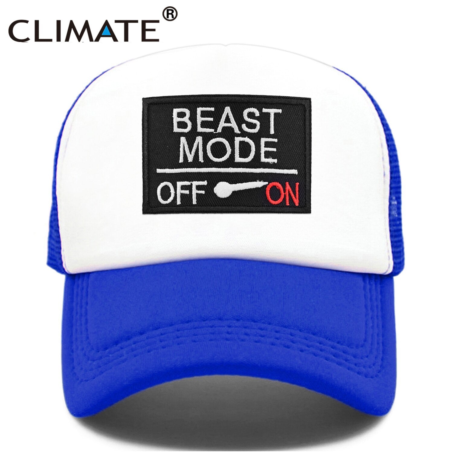 CLIMATE Beast Mode On Trucker Cap Cool Gym Beast Funny Camouflage Cap for Man Men Bodybuilding Summer Cool Baseball Mesh Caps