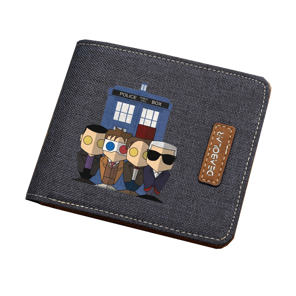 Anime Short Wallet Doctor Who Leisure Printing Mens Short Bi-fold ID/Credit Card Holder Cartoon Purse