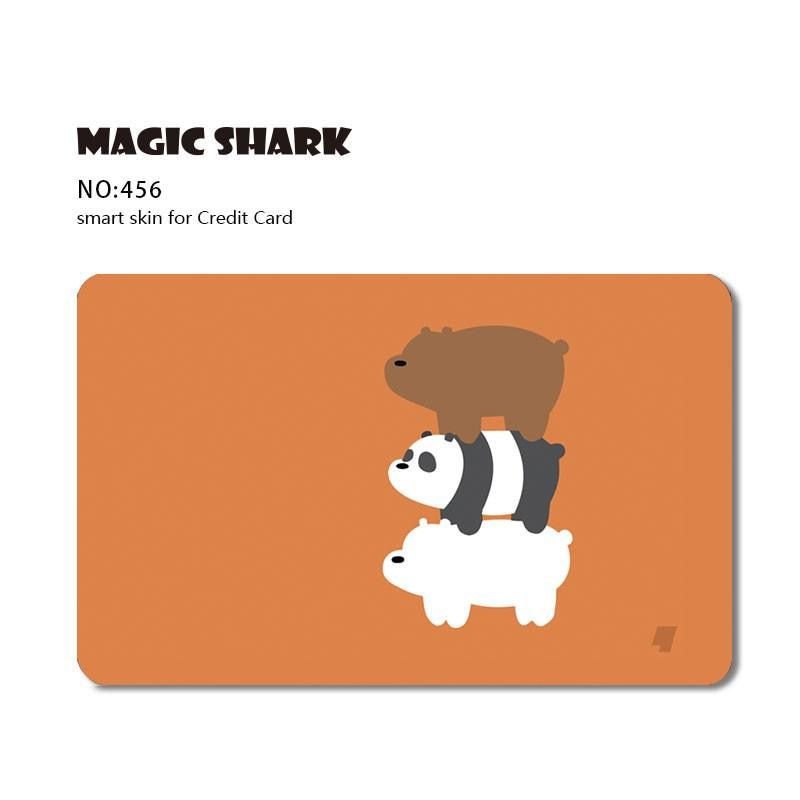 Magic Shark Leaf Warrior Pig Anime Cartoon Flower Matte Film Sticker Skin Film Cover for Big Small No Chip Credit Debit Card