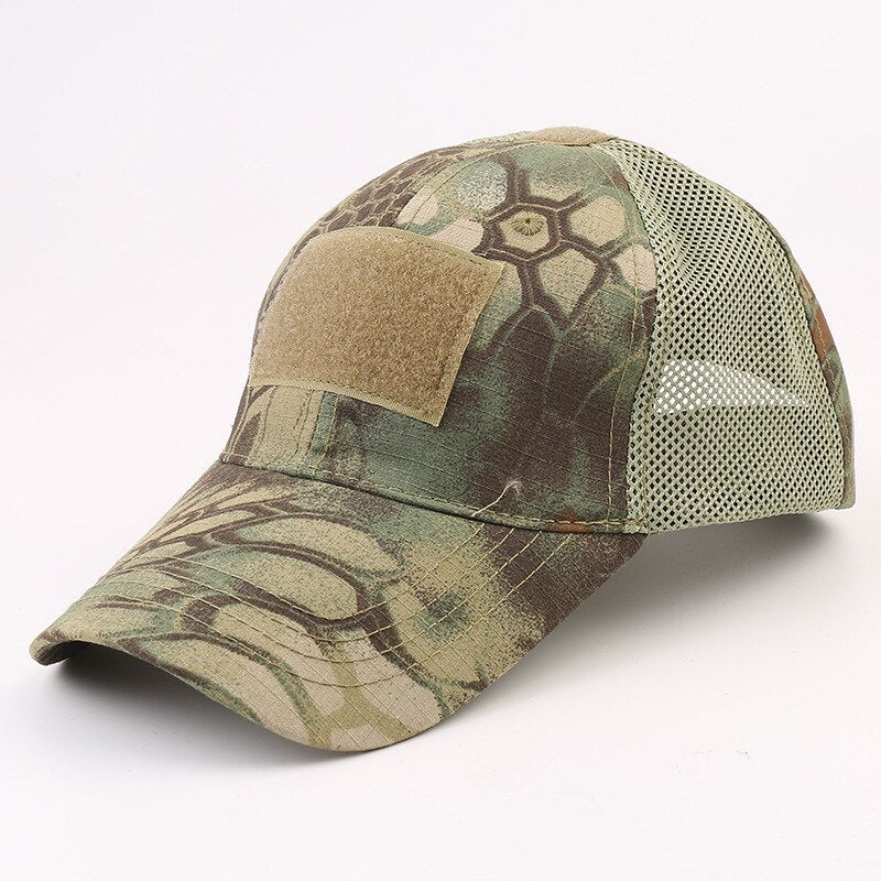 Outdoor Camouflage Mesh Caps Simplicity Adjustable Tactical Cap Military Cap Army Hats Camo Hunting Cap Sport Cycling Hiking Cap