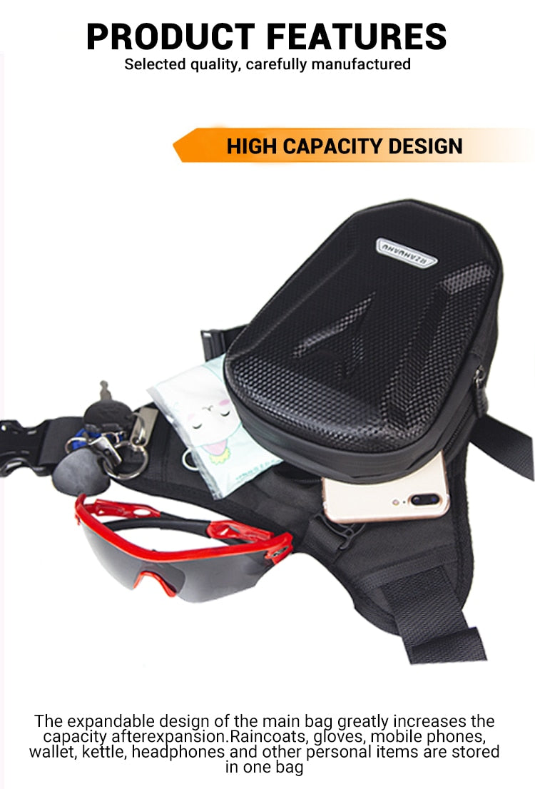 Motorcycle Drop Leg Bag Moto Accessories Motorbike Bike Bag Motorcycle Outdoor Moto Motorbike Black Motorcycle Waist Bags