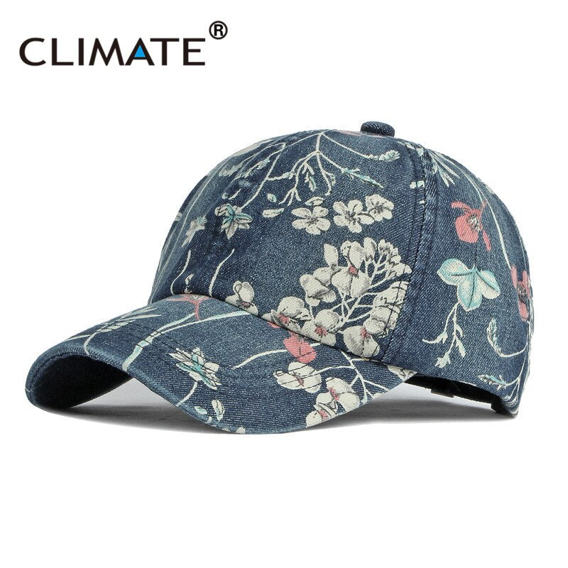 CLIMATE Women Flower Spring Baseball Cap Nice Floral Fashion Cap Beautiful Breathable Hat Gift for Women Woman Mom Young Girl