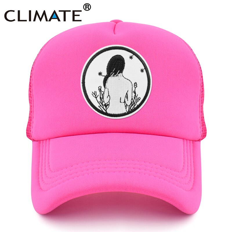 CLIMATE Beatuy Girl Trucker Cap Pink Black Girl Youth Women Beatuy Cap Young Lady Hip Hop Hat Mesh Cap Will Always Love YQ