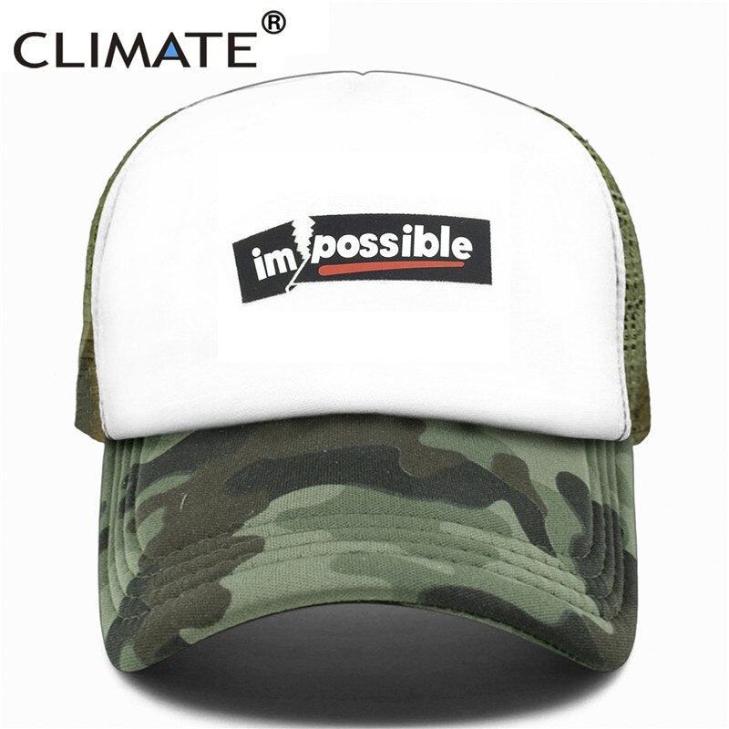 CLIMATE New Cool Impossible Possible Trucker Cap Hat Men Hiphop Surfboard Youth