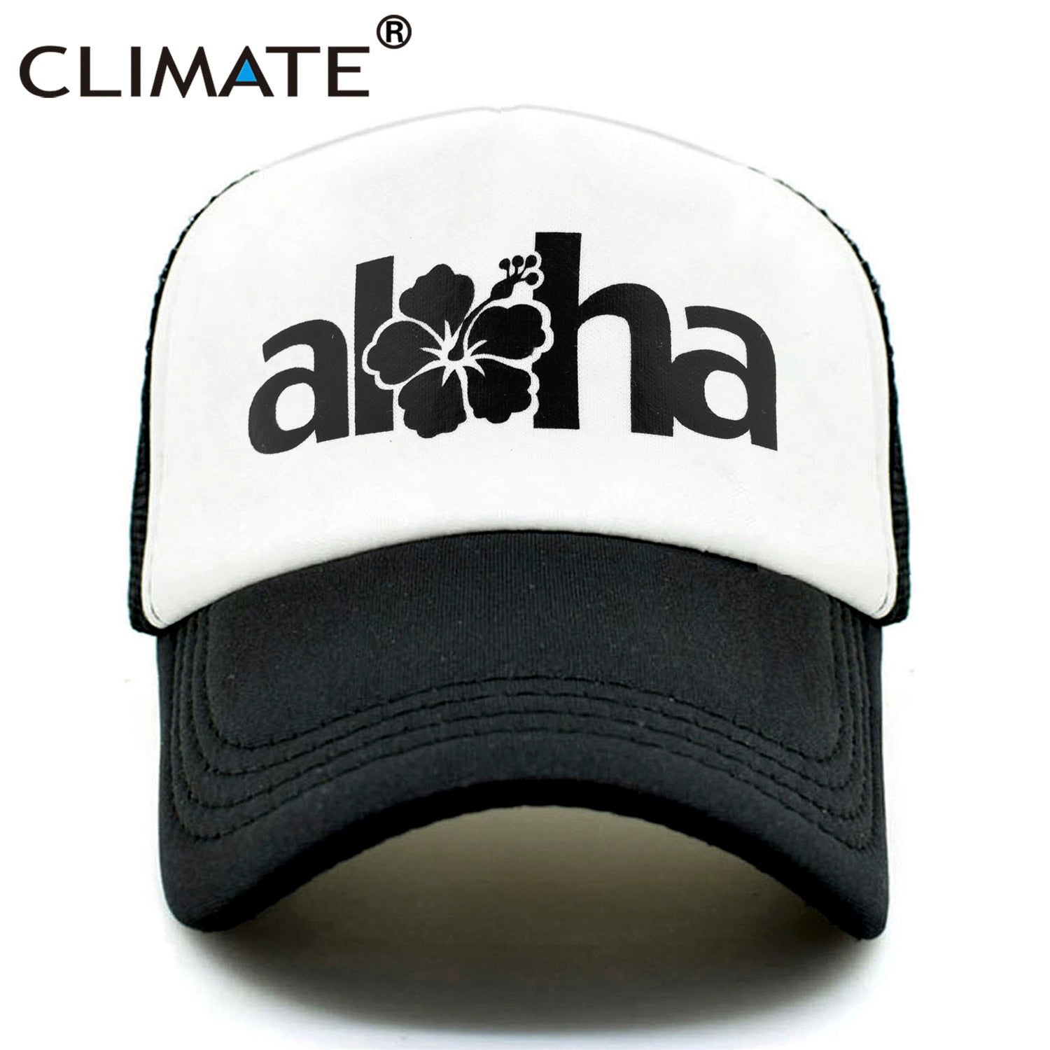 CLIMATE Women Men Aloha Cap New Seaside Aloha Flower Hat Cap Beach Hip Hop Baseball Trucker Mesh Cool Caps Hat For Man Women