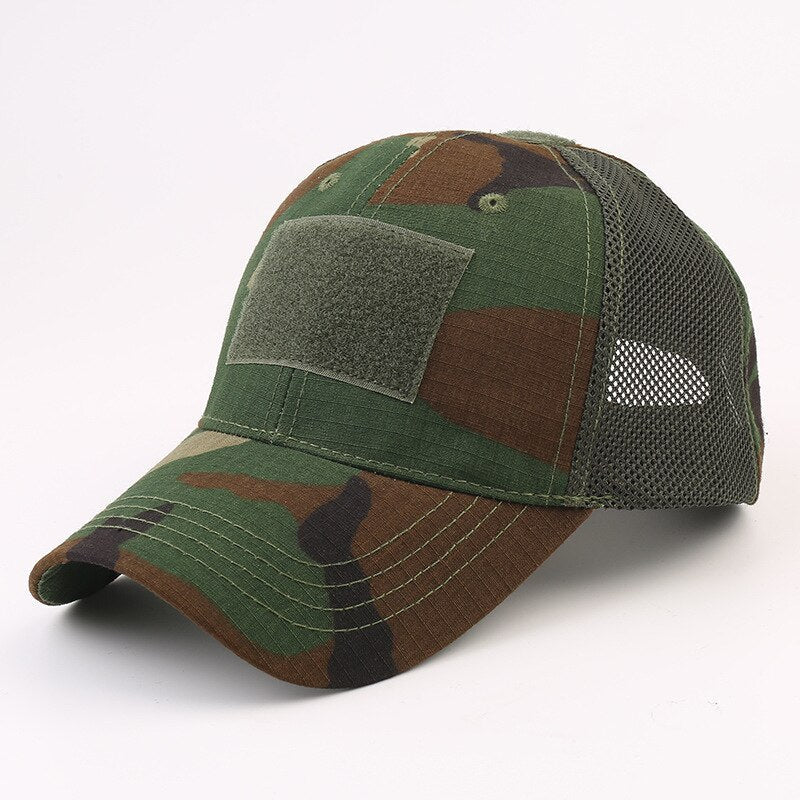 Outdoor Camouflage Mesh Caps Simplicity Adjustable Tactical Cap Military Cap Army Hats Camo Hunting Cap Sport Cycling Hiking Cap