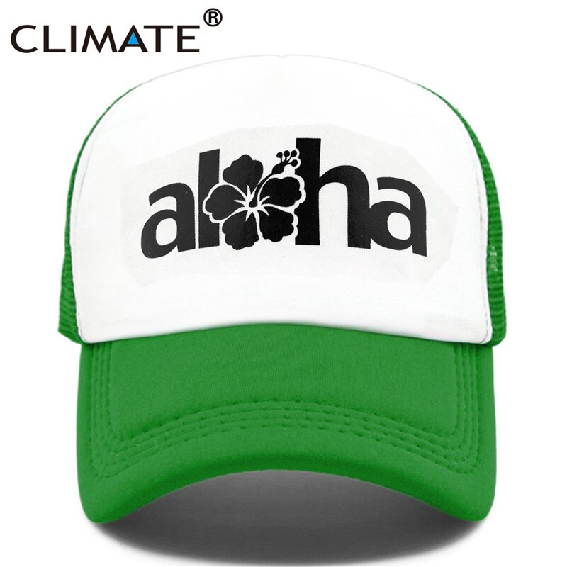 CLIMATE Women Men Aloha Cap New Seaside Aloha Flower Hat Cap Beach Hip Hop Baseball Trucker Mesh Cool Caps Hat For Man Women