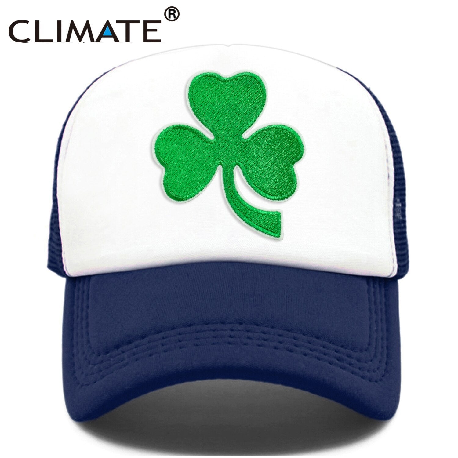 CLIMATE Shamrocks Trucker Cap St.Patrick's Day Green Cap Hat Ireland Irish Lucky Shamrocks Cap St.Patrick Mesh Cap Hat for Irish