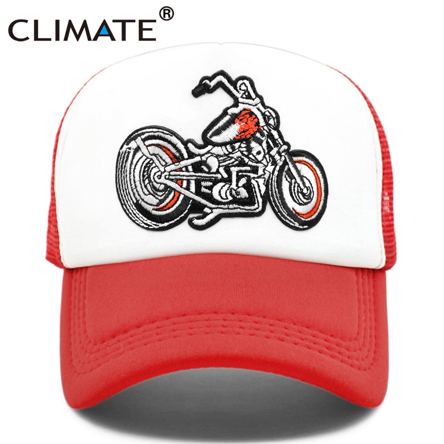 CLIMATE Motor Cap Cool Man Motorcycle Motorbike Trucker Cap Men Motor Fan Cap Hat Baseball Cap Cool Summer Mesh Hip Hop Cap