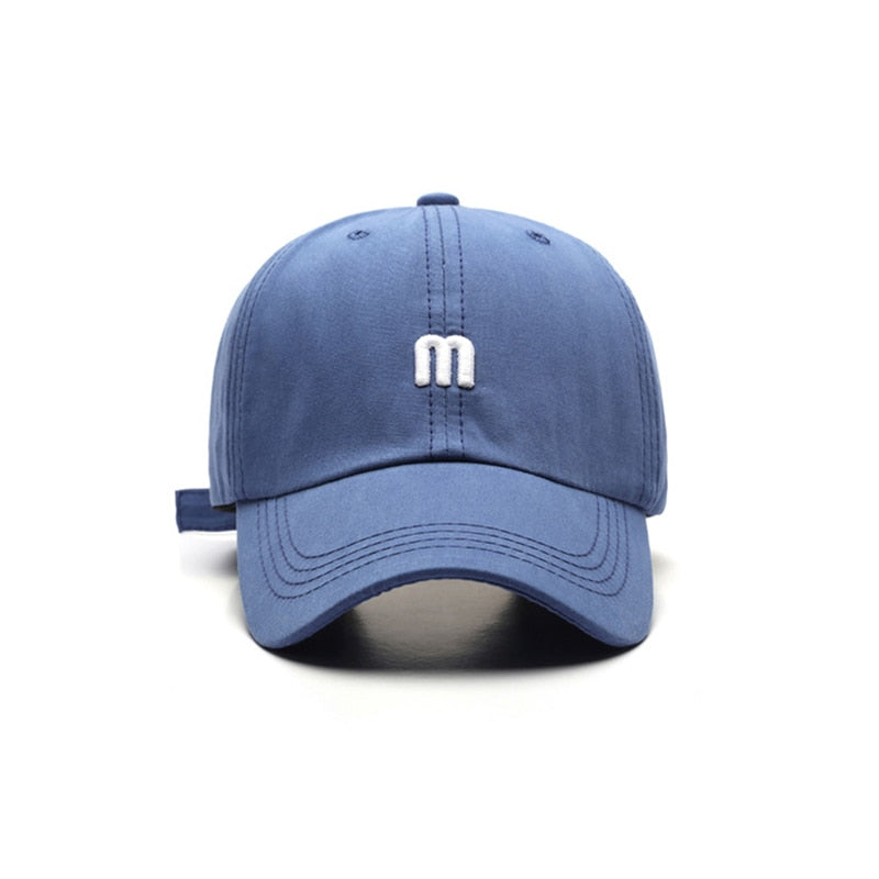 Embroidery Women's Cap Soft Cotton Men's Caps for Men M Letter Curved Eaves Baseball Male Hat Hats Apparel Accessories