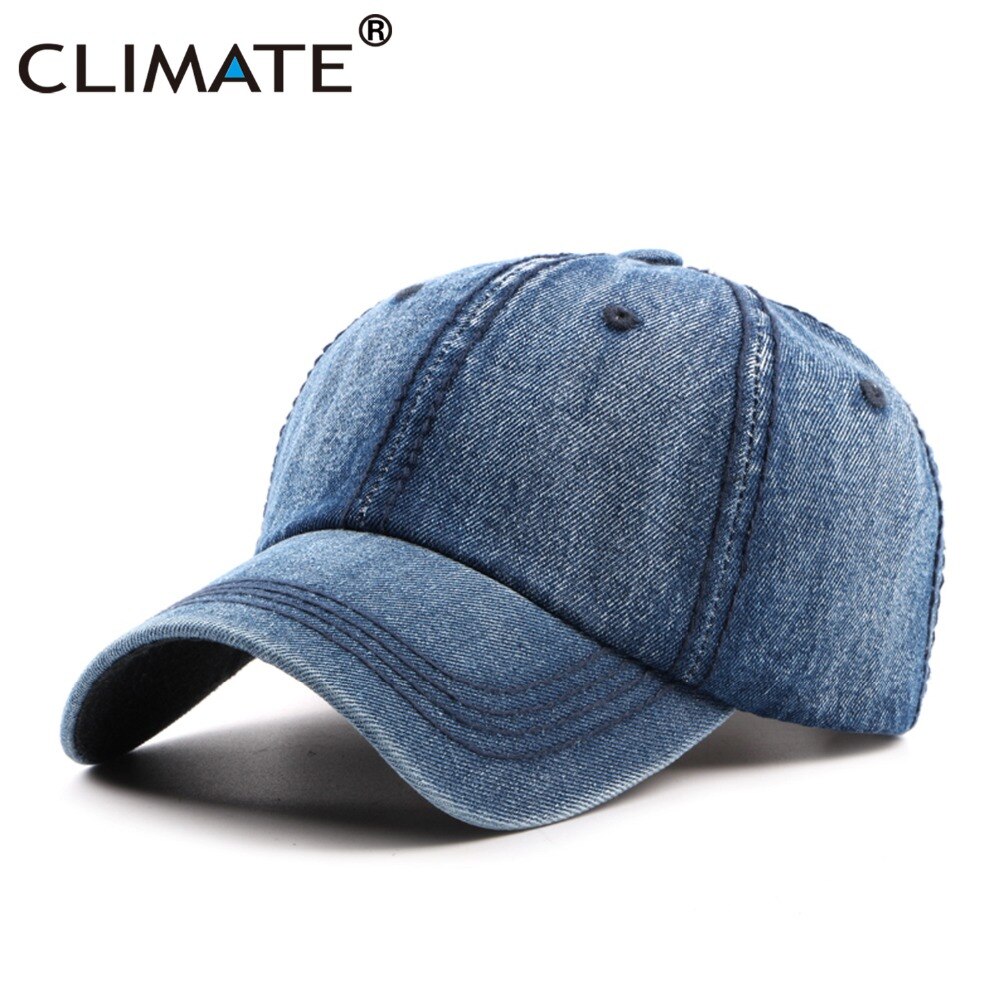 CLIMATE Men Denim Baseball Cap Hat Blank Dad Caps Men Cool CapCasual Denim Jeans Wear Blank Cap Men Cool Hat Caps for Men Dad