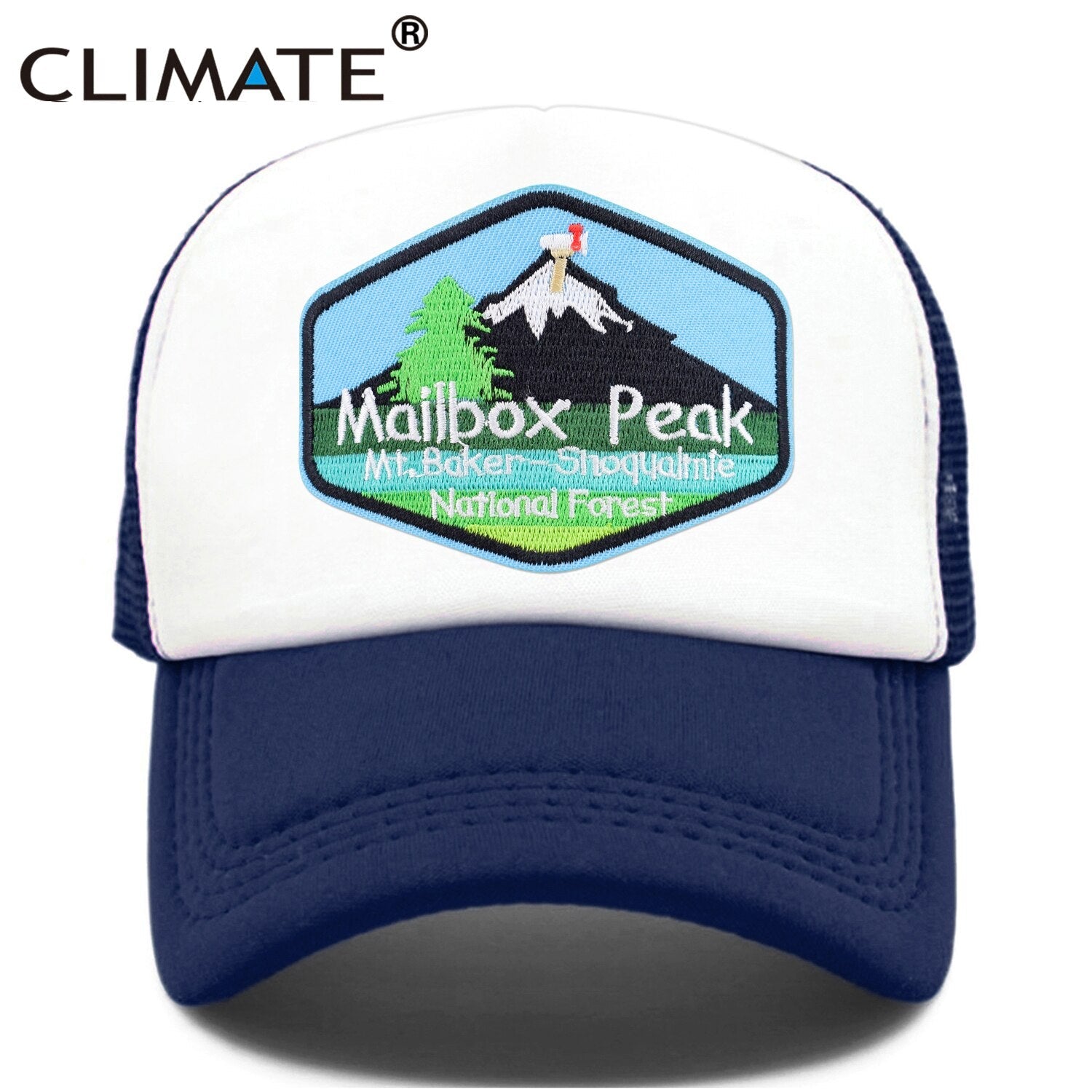 CLIMATE New Hike Green Cap Cool Mailbox Peak Trucker Cap Forest Cap Hat Peak Mountain Hiking Baseball Cap Cool Summer Mesh Cap