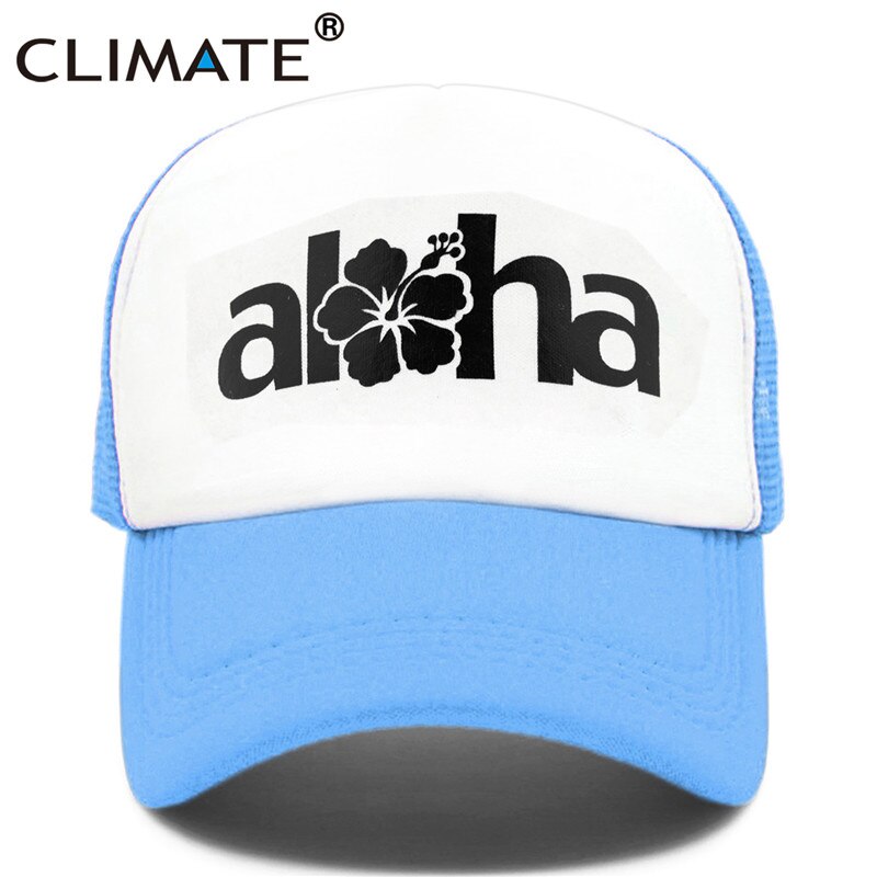 CLIMATE Women Men Aloha Cap New Seaside Aloha Flower Hat Cap Beach Hip Hop Baseball Trucker Mesh Cool Caps Hat For Man Women