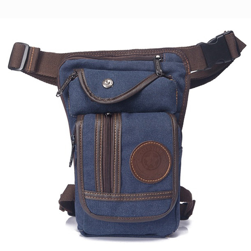 High Quality Men's Canvas Drop Leg Bag Military Motorcycle Multi-purpose Messenger Shoulder Bags Belt Hip Bum Waist Fanny Pack