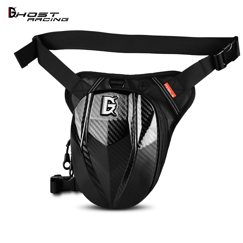 Waterproof Leg Bag Motorcycle Drop Leg Side Bag Men Lady Carbon Fiber Hard Shell Outdoor Casual Waist Bag Motorbike Hip Bum Pack