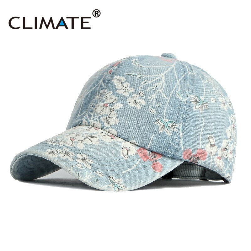 CLIMATE Women Flower Spring Baseball Cap Nice Floral Fashion Cap Beautiful Breathable Hat Gift for Women Woman Mom Young Girl