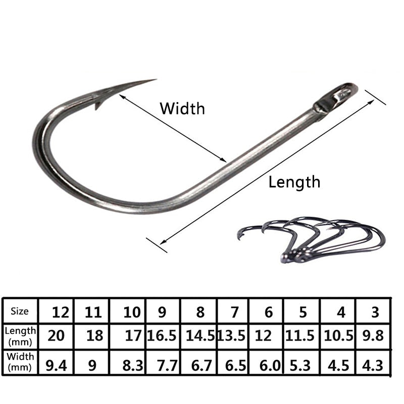 Fishing Hook Set High-Carbon Steel Barbed Fishhooks Saltwater Freshwater Fishing Accessories