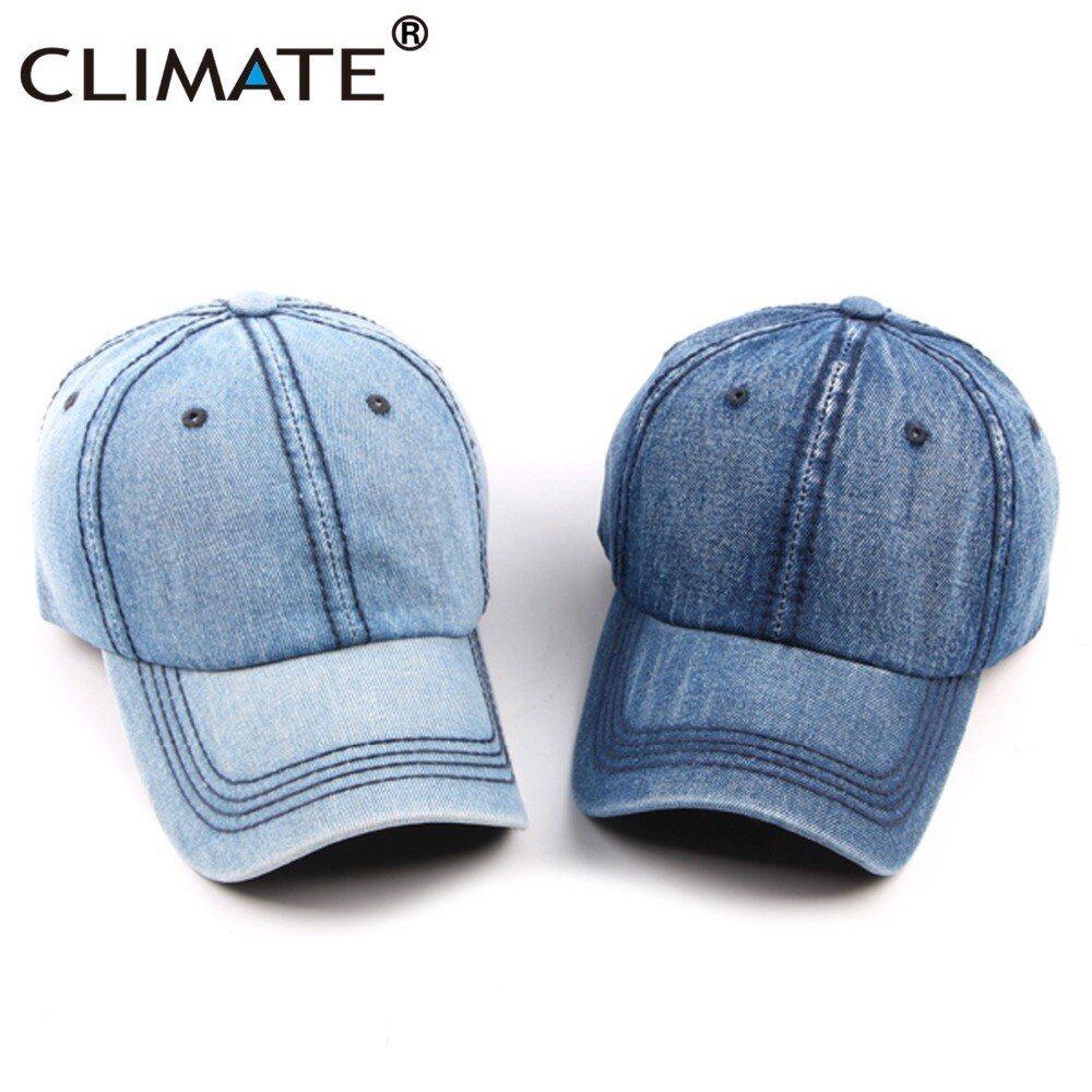 CLIMATE Men Denim Baseball Cap Hat Blank Dad Caps Men Cool CapCasual Denim Jeans Wear Blank Cap Men Cool Hat Caps for Men Dad