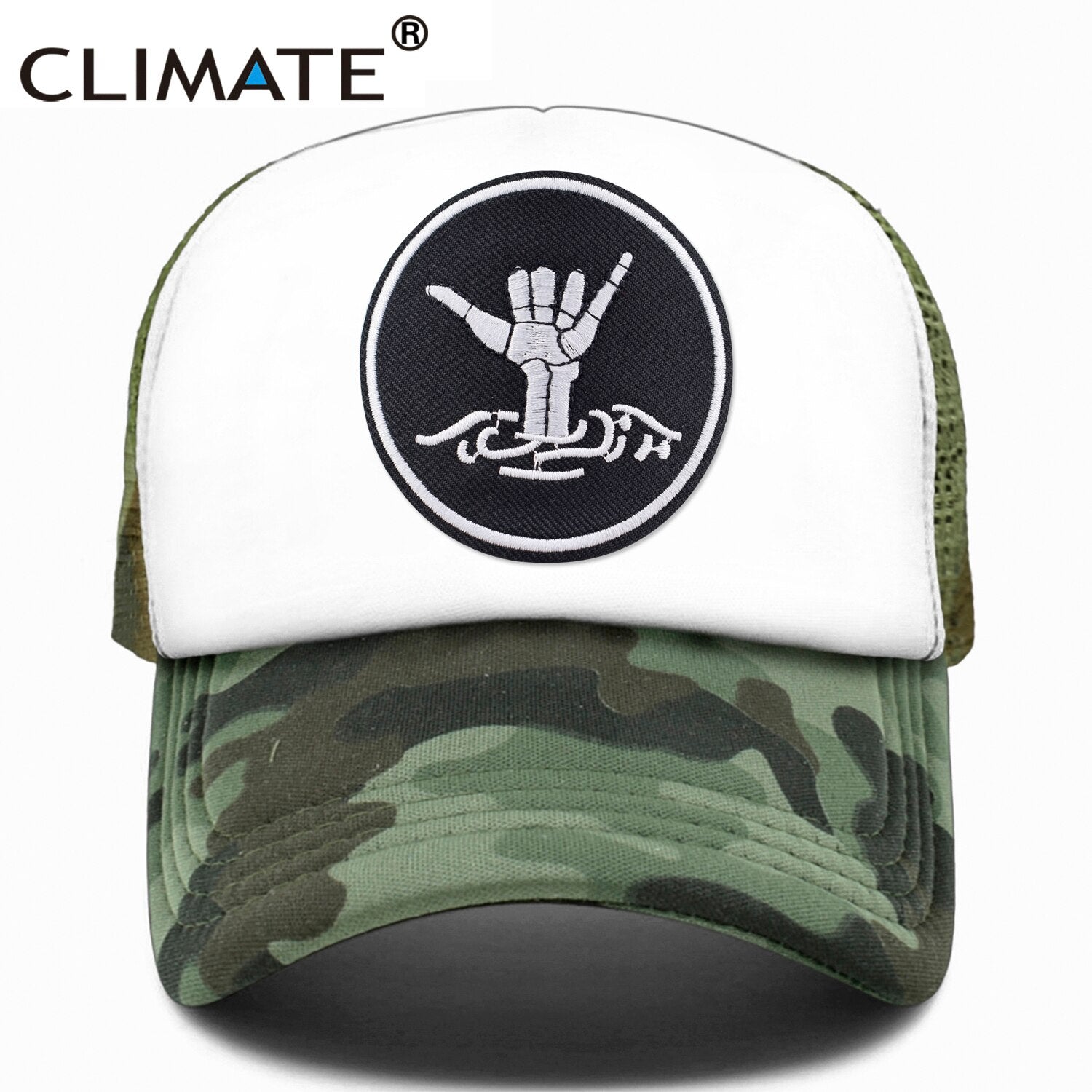 CLIMATE Men Cool Rock Trucker Cap Rock and Roll Mesh Hat Cap Metal Music Black Rocker Summer Baseball Cap Black Trucker Caps Hat