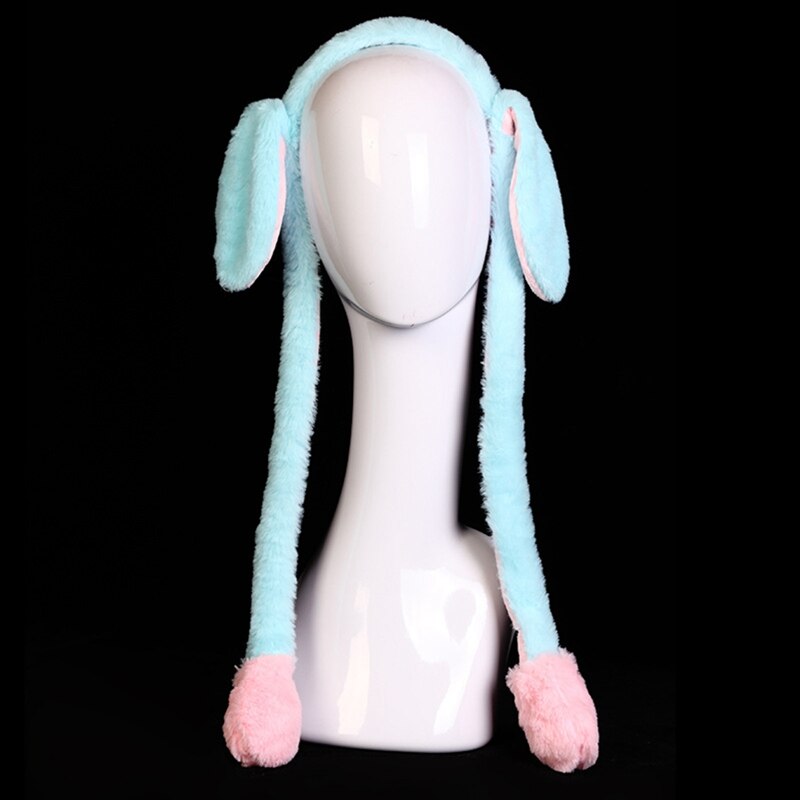 Rabbit Hat with Moving Ears Ear Movable Winter Earflap Airbag Cap for Kids Adult