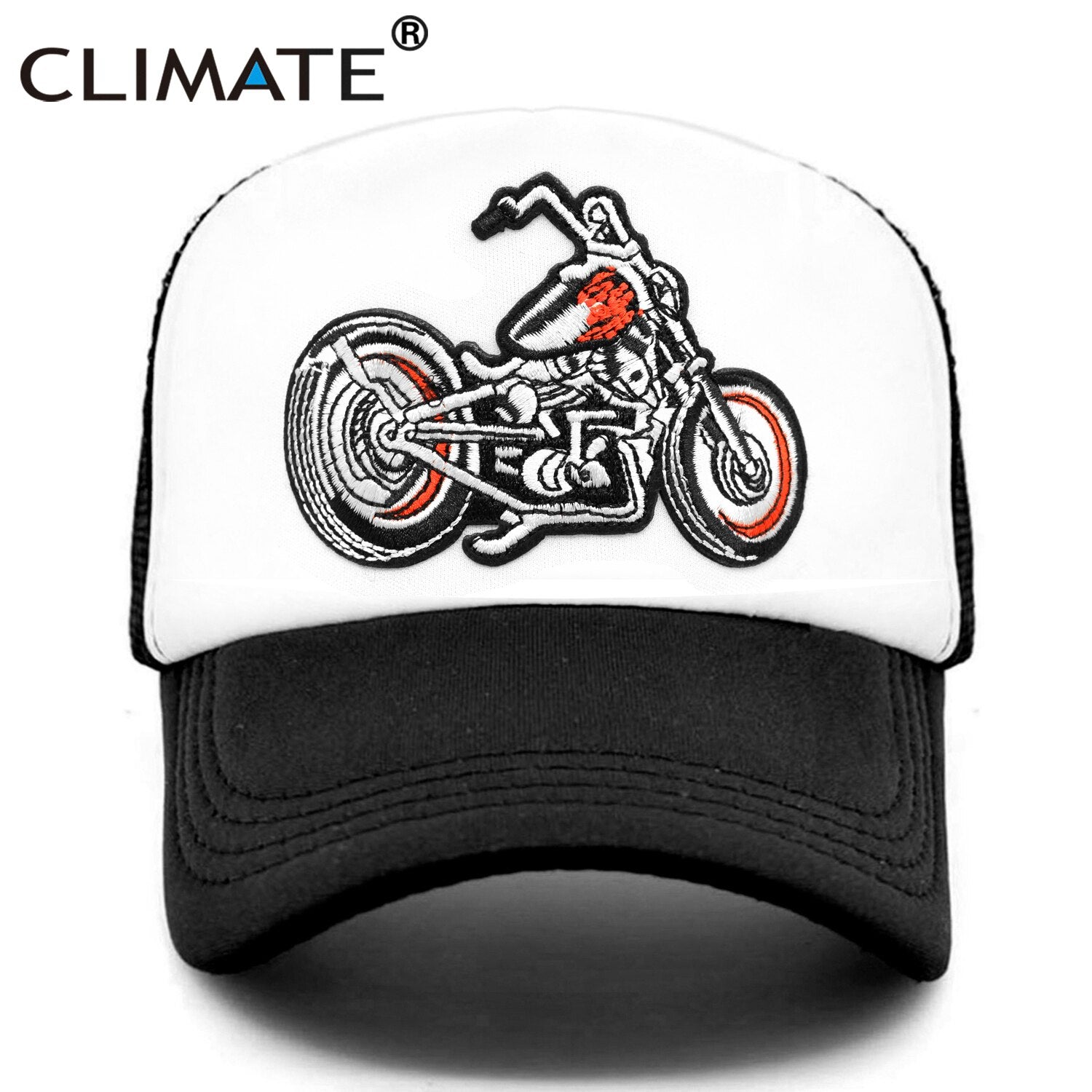 CLIMATE Motor Cap Cool Man Motorcycle Motorbike Trucker Cap Men Motor Fan Cap Hat Baseball Cap Cool Summer Mesh Hip Hop Cap