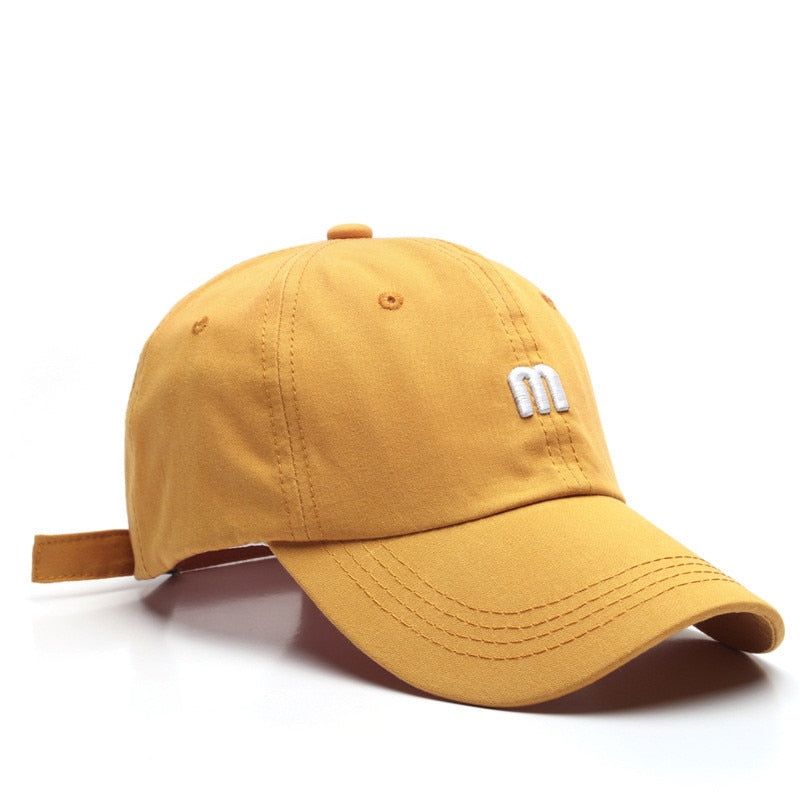 Embroidery Women's Cap Soft Cotton Men's Caps for Men M Letter Curved Eaves Baseball Male Hat Hats Apparel Accessories