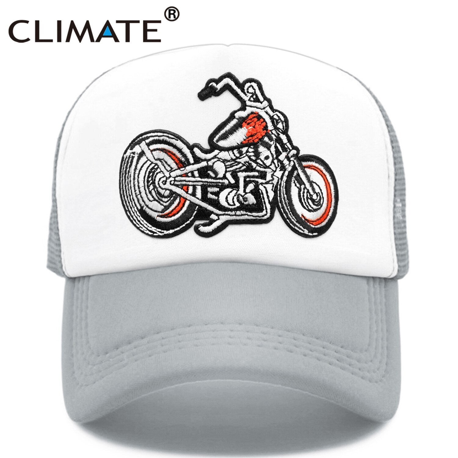 CLIMATE Motor Cap Cool Man Motorcycle Motorbike Trucker Cap Men Motor Fan Cap Hat Baseball Cap Cool Summer Mesh Hip Hop Cap