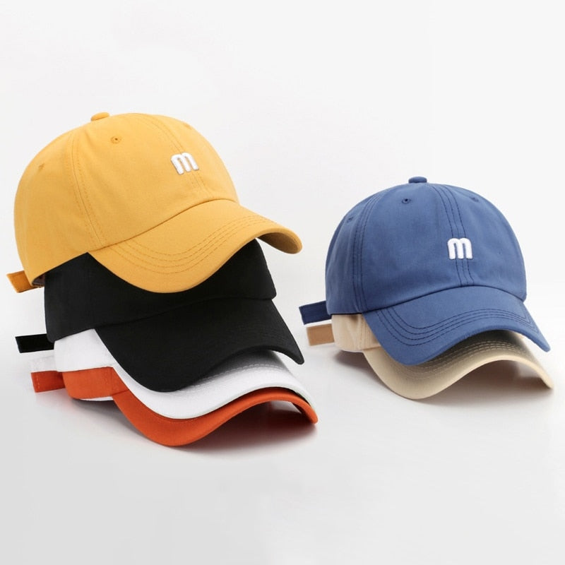 Embroidery Women's Cap Soft Cotton Men's Caps for Men M Letter Curved Eaves Baseball Male Hat Hats Apparel Accessories