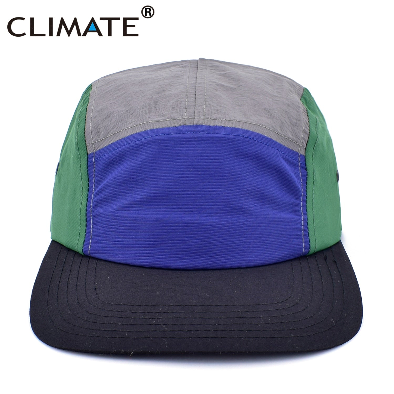 CLIMATE Quick Dry 5 Panel Baseball Cap 5 Panels Sport Outdoor Breathable Cap Hats Camping Snapback Trucker Hat for Hiking