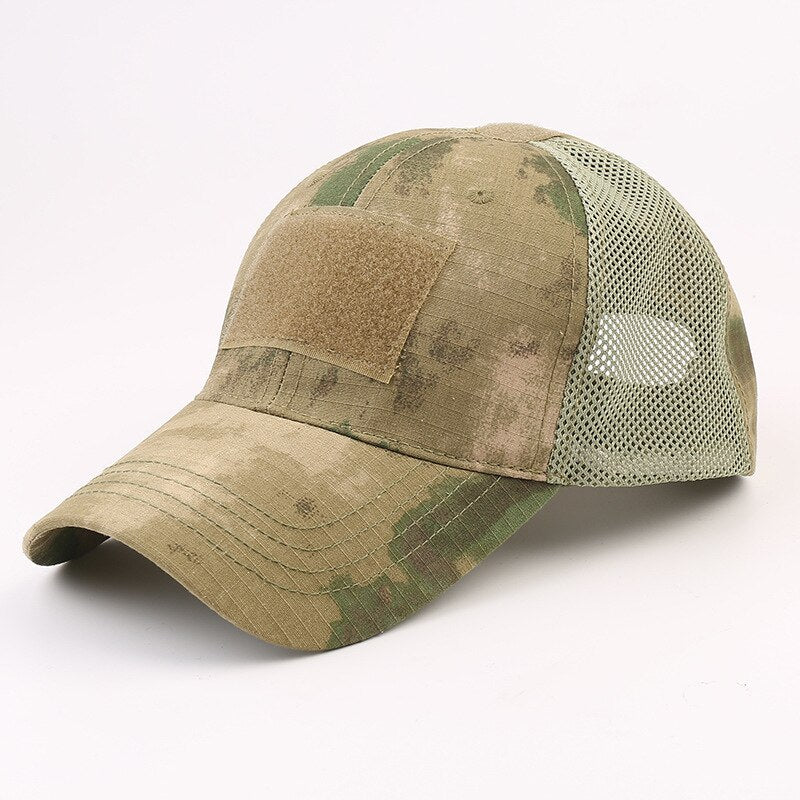 Outdoor Camouflage Mesh Caps Simplicity Adjustable Tactical Cap Military Cap Army Hats Camo Hunting Cap Sport Cycling Hiking Cap