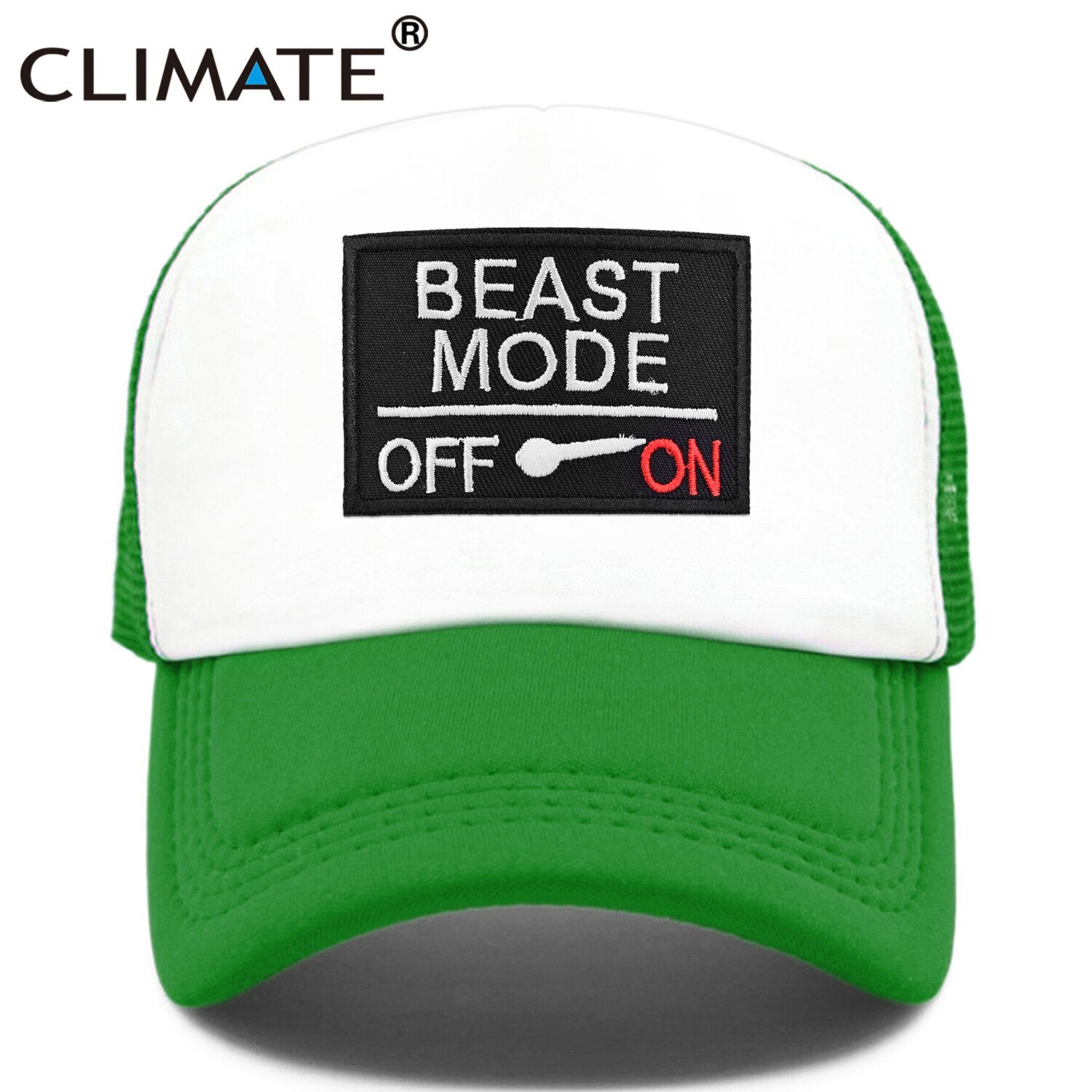 CLIMATE Beast Mode On Trucker Cap Cool Gym Beast Funny Camouflage Cap for Man Men Bodybuilding Summer Cool Baseball Mesh Caps