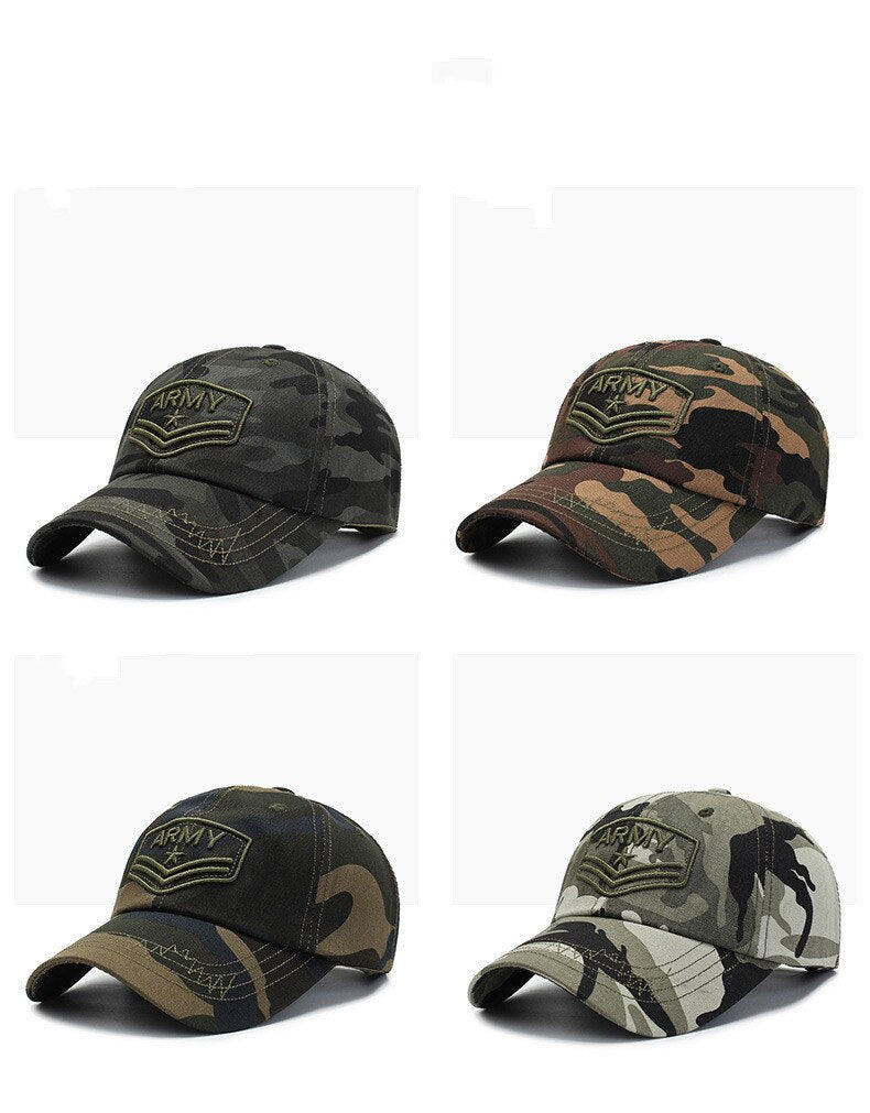 High Quality Army Camouflage Baseball Cap Male Bone Masculino New Tactical Men's Cap Camo Snapback Hat Trucker Adjustable hats