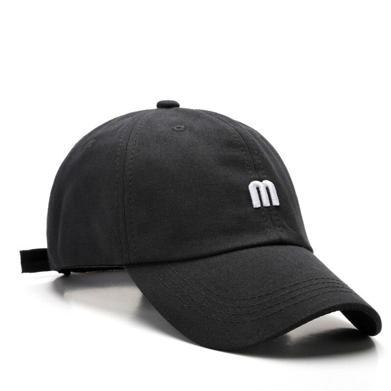 Embroidery Women's Cap Soft Cotton Men's Caps for Men M Letter Curved Eaves Baseball Male Hat Hats Apparel Accessories