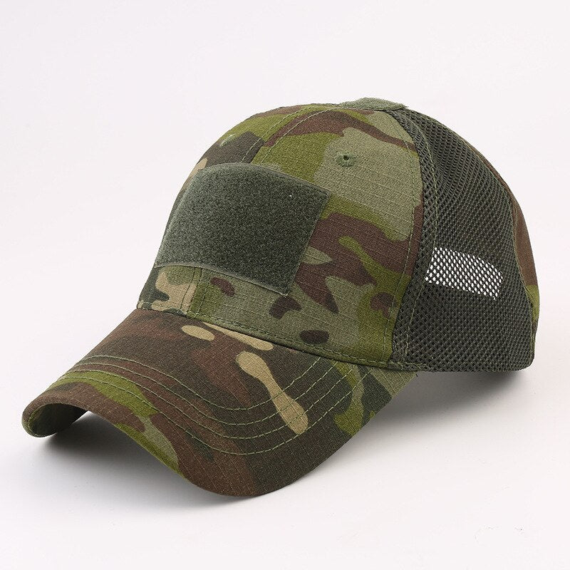 Outdoor Camouflage Mesh Caps Simplicity Adjustable Tactical Cap Military Cap Army Hats Camo Hunting Cap Sport Cycling Hiking Cap