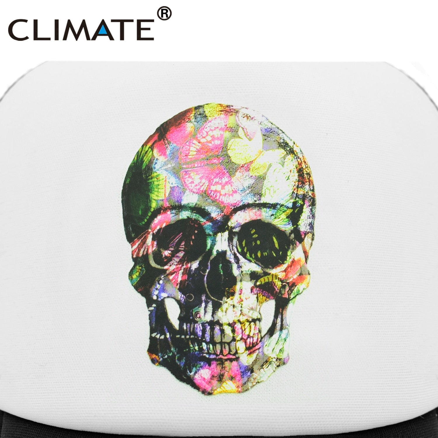 CLIMATE Flower Skeleton Trucker Cap Butterfly Skull Bone Cool Cap Fancy HipHop Baseball Caps Summer Mesh Cap Hat for Men