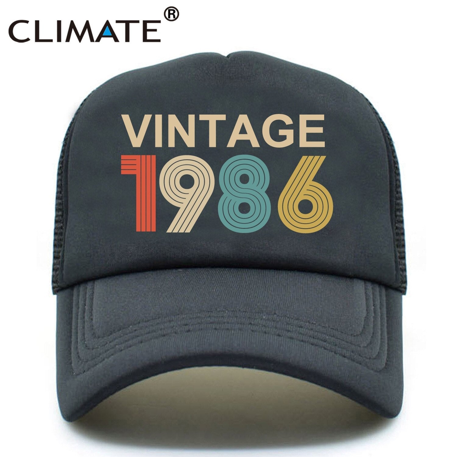 CLIMATE Vintage 1978 Cap 1978 Vintage Trucker Cap Men Retro 40th Birthday Gift Baseball Caps Black Cool Trucker Caps Hat for Men