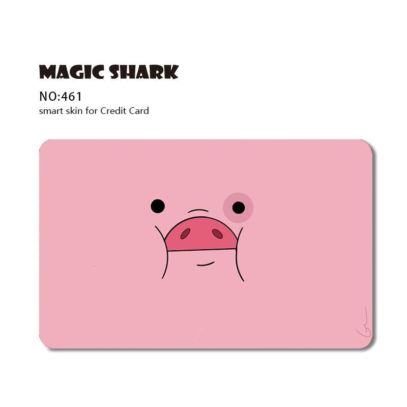 Leaf Warrior Pig Anime Cartoon Flower Matte Film Sticker Skin Film Cover for Big Small No Chip Credit Debit Card