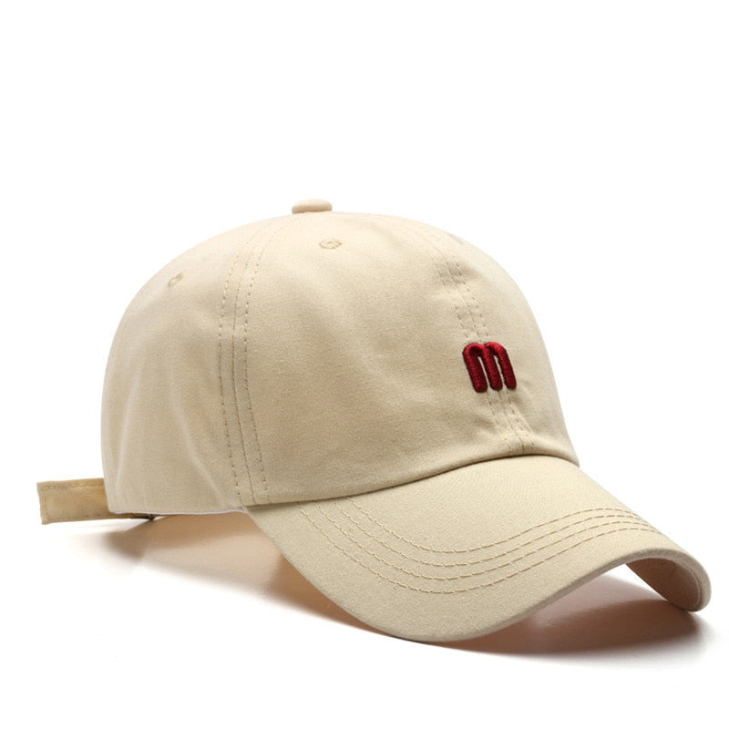 Embroidery Women's Cap Soft Cotton Men's Caps for Men M Letter Curved Eaves Baseball Male Hat Hats Apparel Accessories