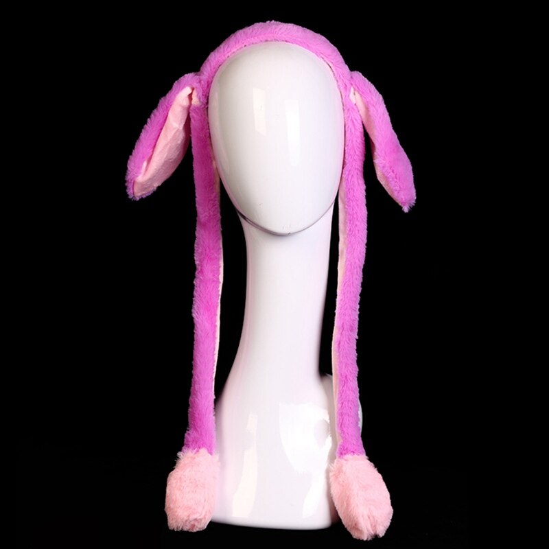 Rabbit Hat with Moving Ears Ear Movable Winter Earflap Airbag Cap for Kids Adult