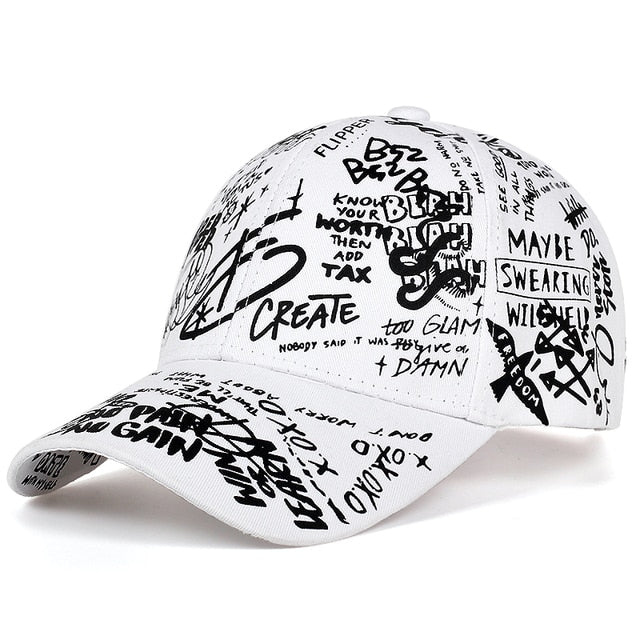 fashion Letter Baseball Cap Graffiti Sun Hip Hop Cap Visor Spring Hat Men Adjustable Snapback Cotton Cap For Women Men Hats