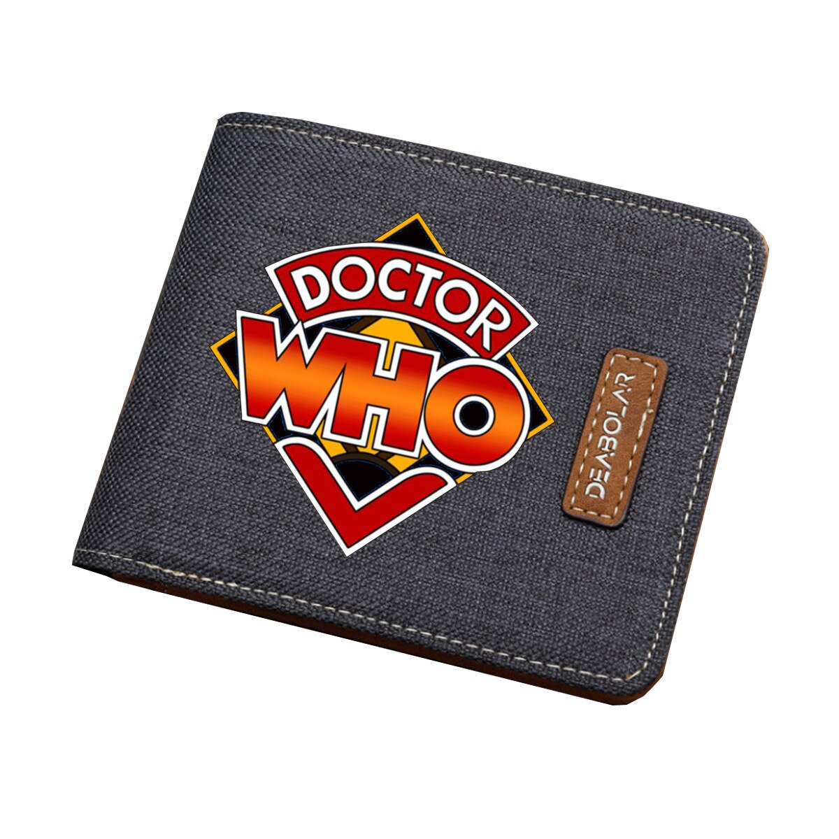 Anime Short Wallet Doctor Who Leisure Printing Mens Short Bi-fold ID/Credit Card Holder Cartoon Purse