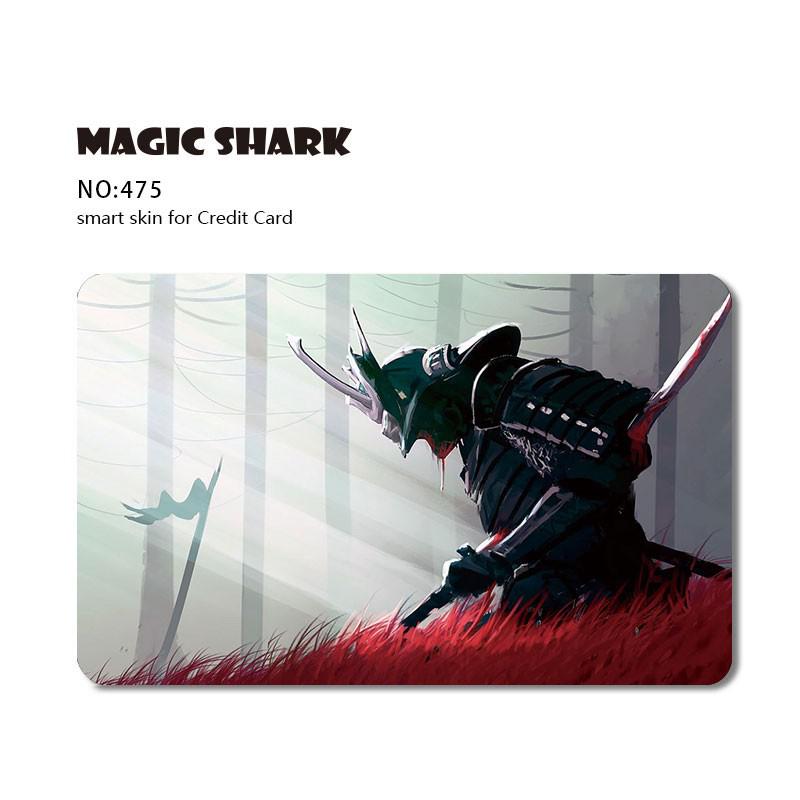 Magic Shark Leaf Warrior Pig Anime Cartoon Flower Matte Film Sticker Skin Film Cover for Big Small No Chip Credit Debit Card