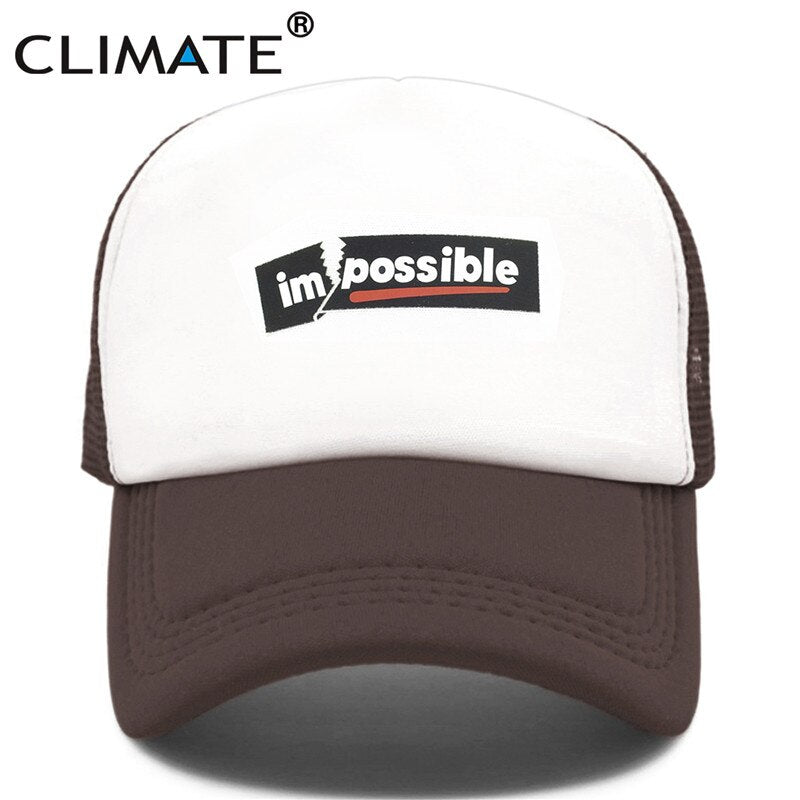 CLIMATE New Cool Impossible Possible Trucker Cap Hat Men Hiphop Surfboard Youth