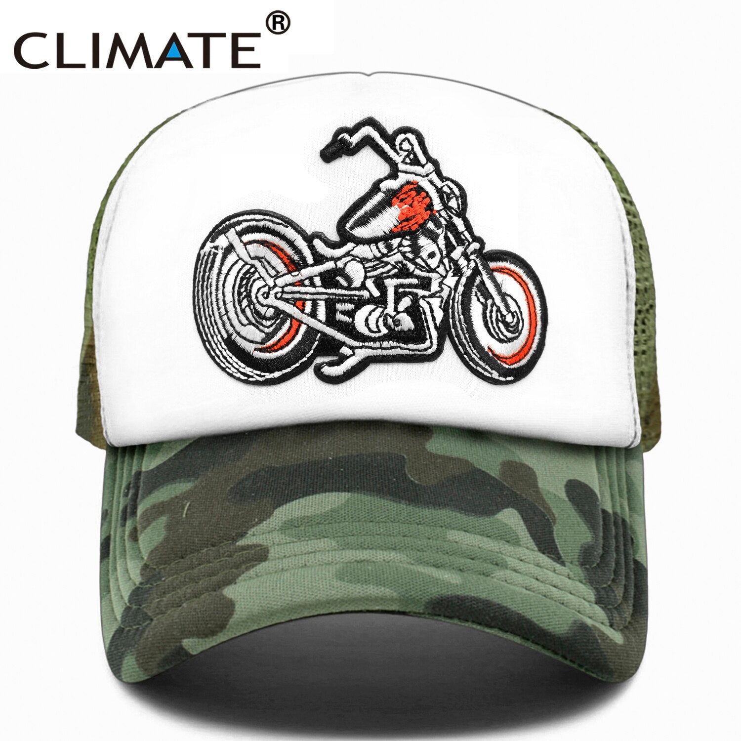 CLIMATE Motor Cap Cool Man Motorcycle Motorbike Trucker Cap Men Motor Fan Cap Hat Baseball Cap Cool Summer Mesh Hip Hop Cap