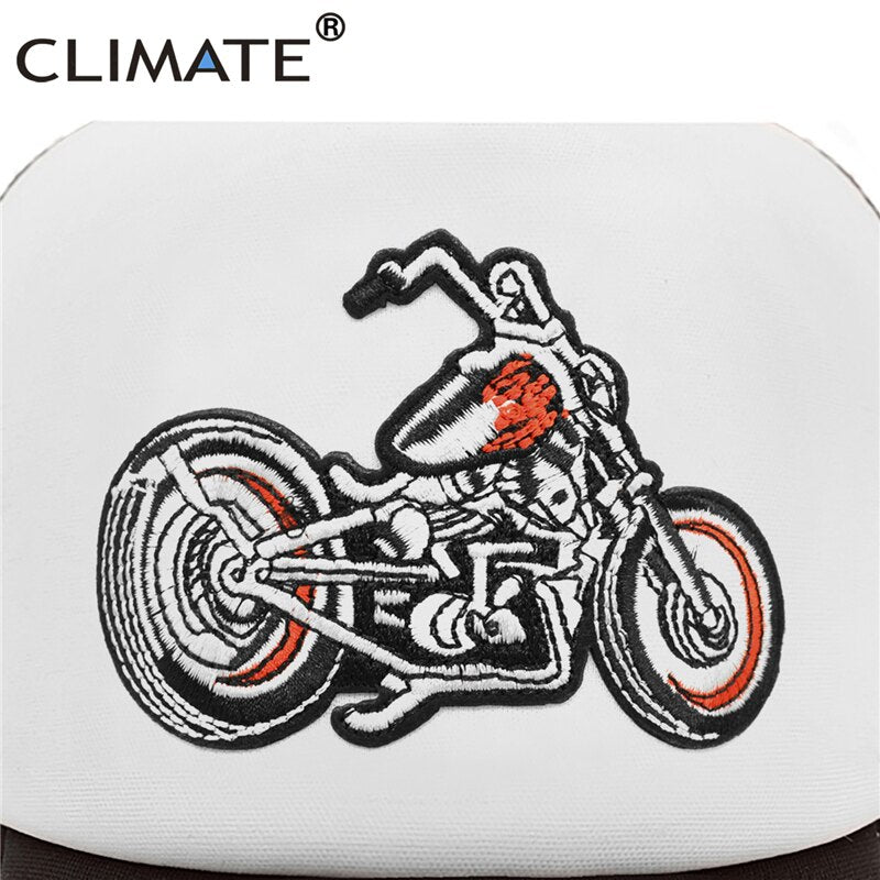 CLIMATE Motor Cap Cool Man Motorcycle Motorbike Trucker Cap Men Motor Fan Cap Hat Baseball Cap Cool Summer Mesh Hip Hop Cap