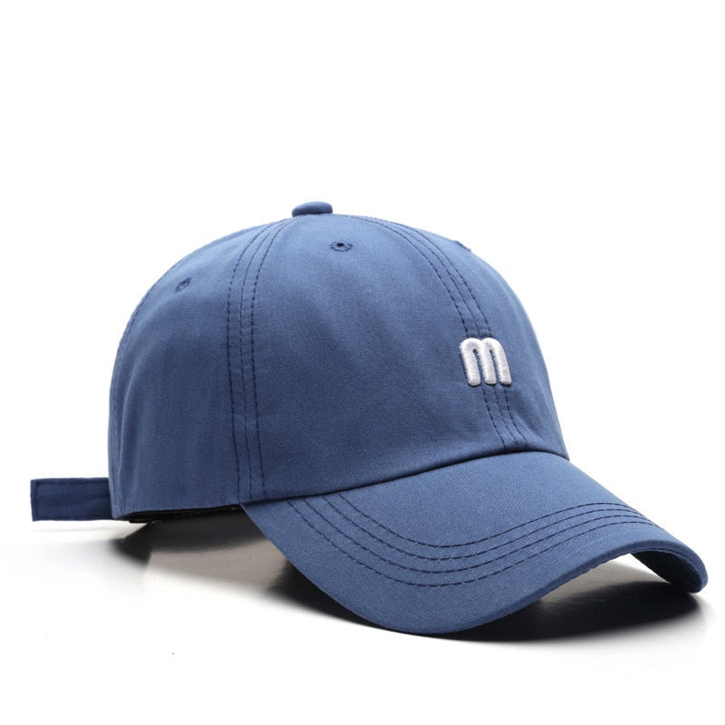 Embroidery Women's Cap Soft Cotton Men's Caps for Men M Letter Curved Eaves Baseball Male Hat Hats Apparel Accessories