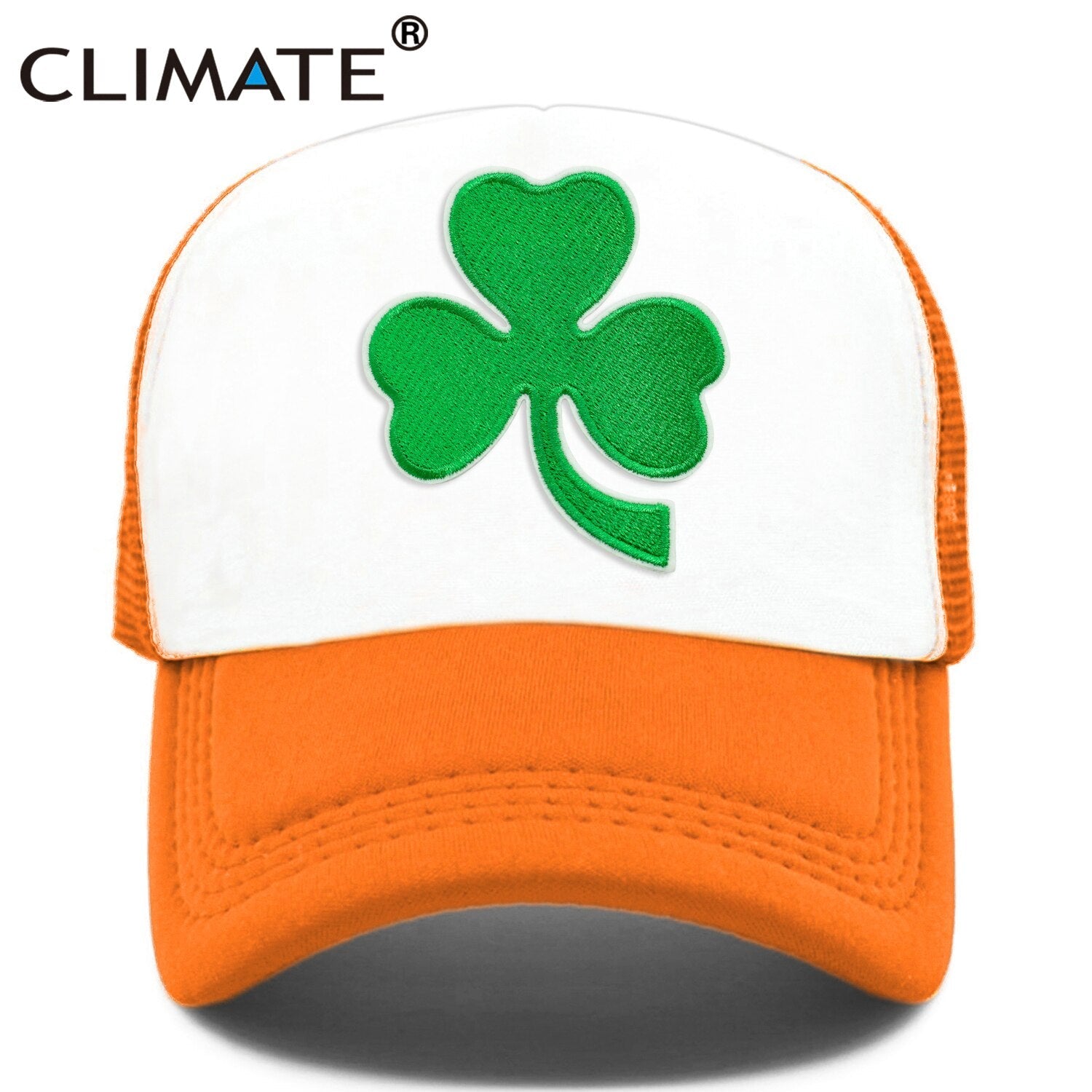 CLIMATE Shamrocks Trucker Cap St.Patrick's Day Green Cap Hat Ireland Irish Lucky Shamrocks Cap St.Patrick Mesh Cap Hat for Irish