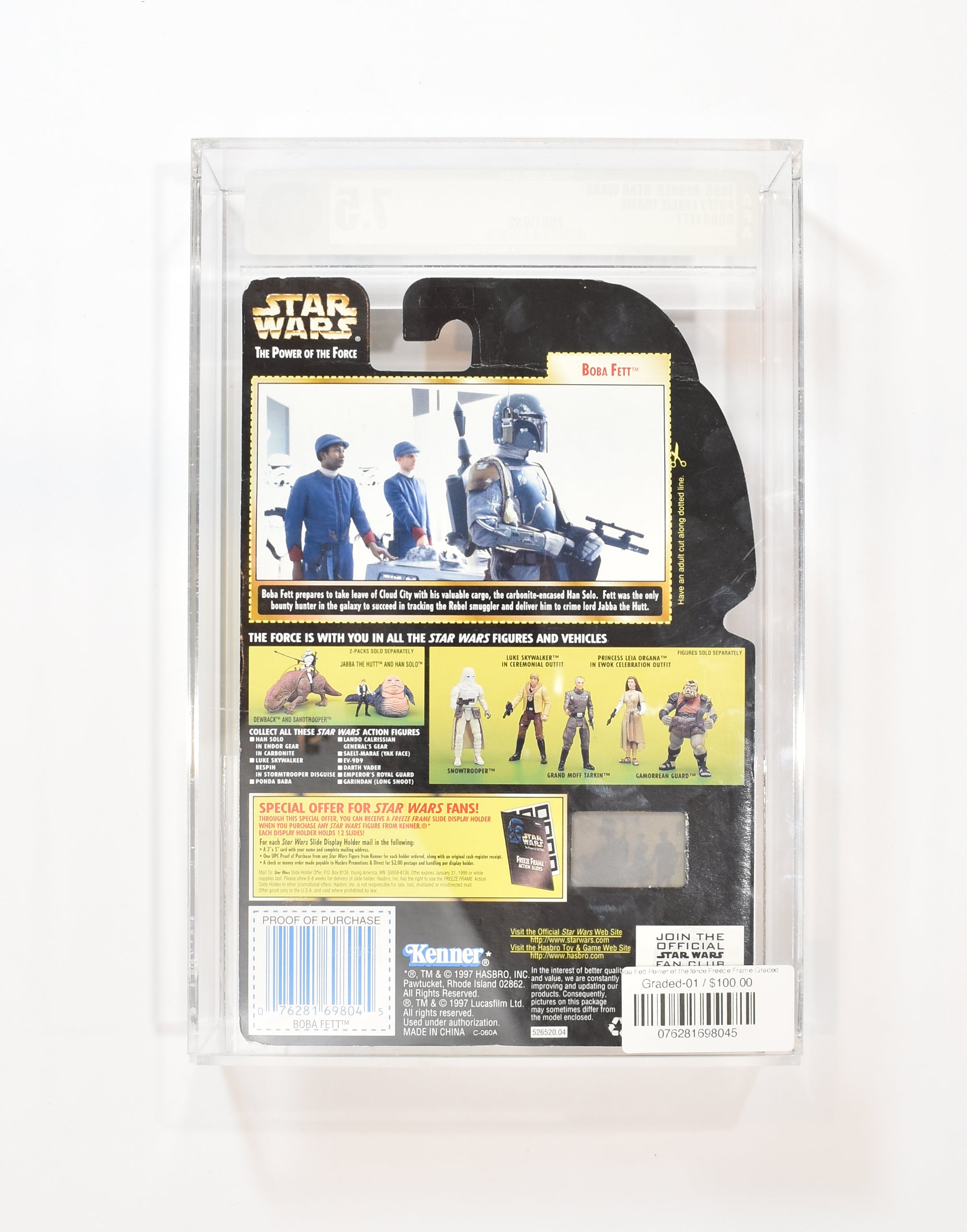 Star Wars Power of the force Green Card Freeze Frame Graded 7.5