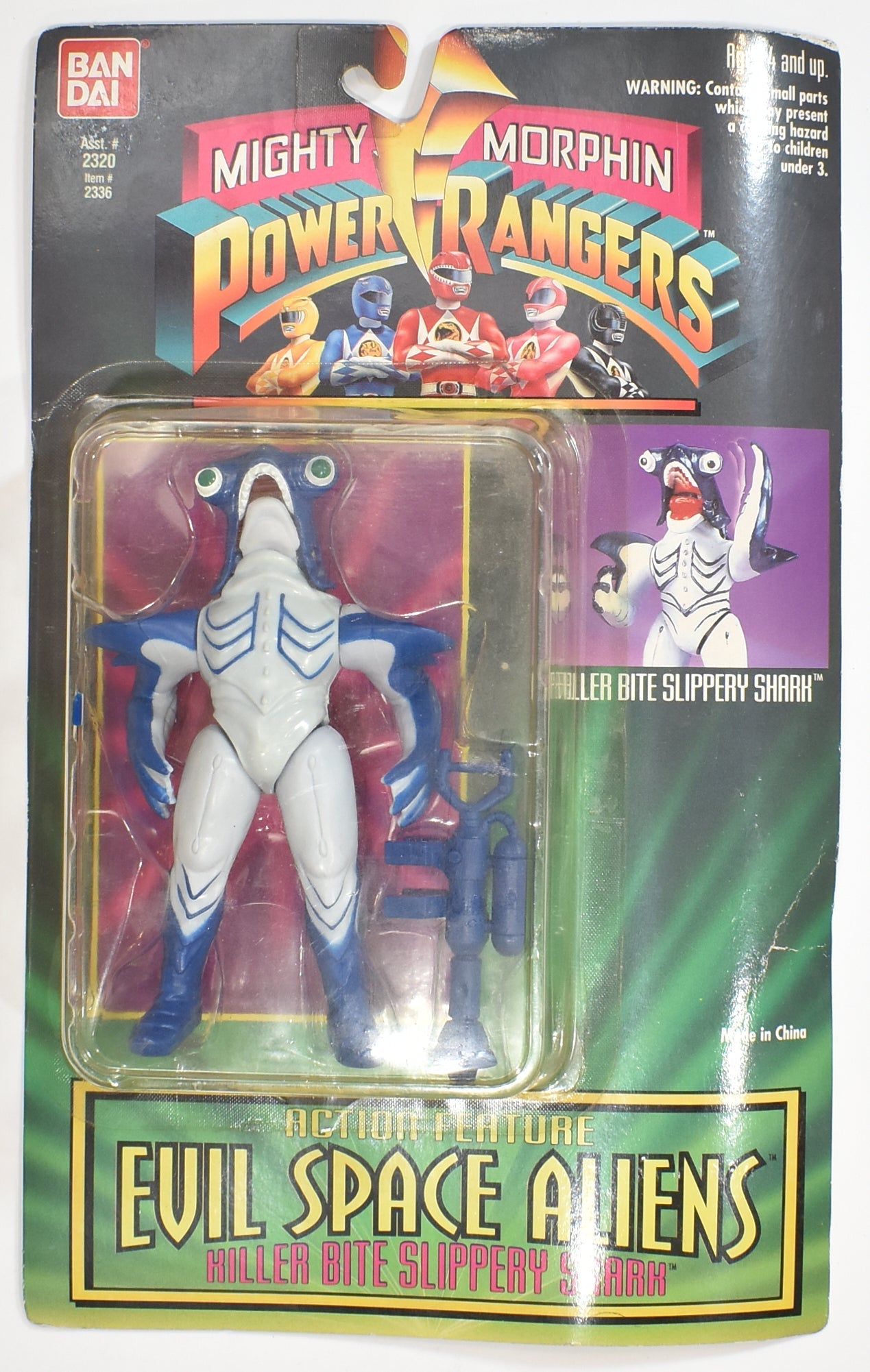 Power Rangers Evil Space Aliens Killer Bite Slippery Shark 1994 BAN DAI Action F