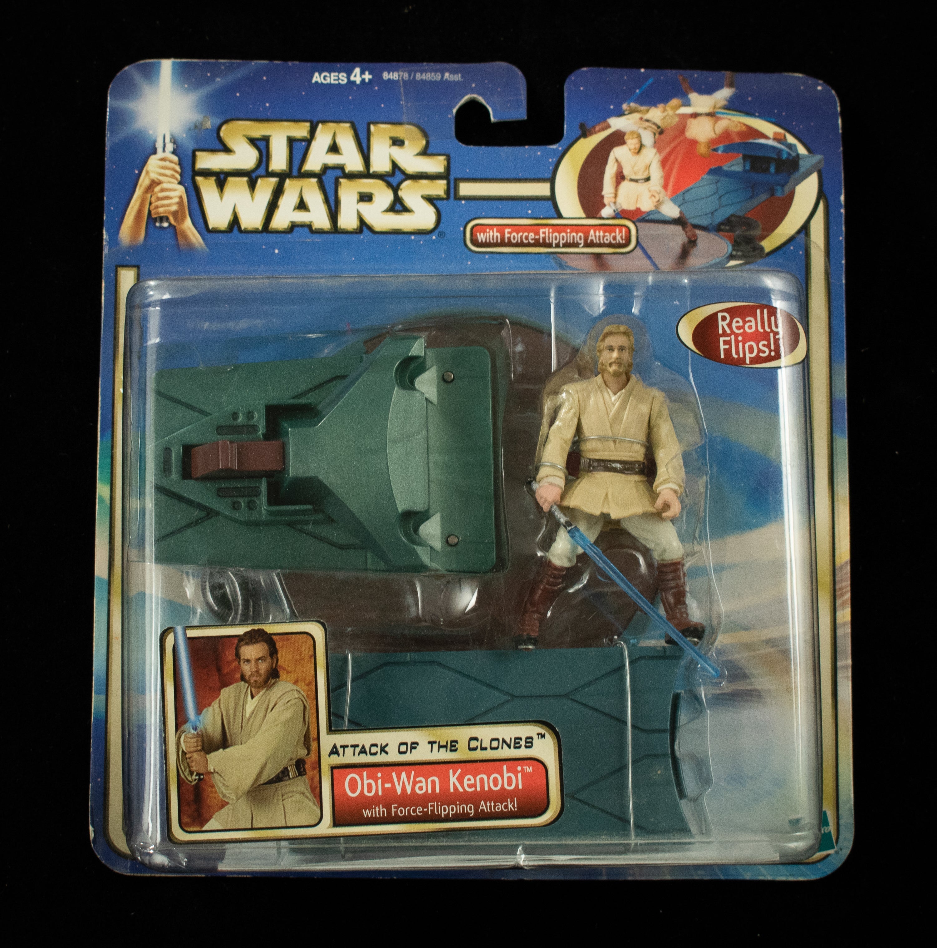 Obi-Wan Kenobi Force Flipping Attack Action Figure Hasbro 2002